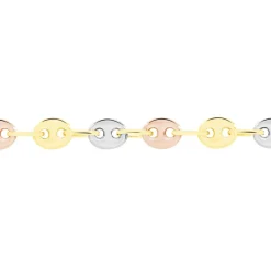 Collier Dami Maille Grain De Cafe Or Tricolore