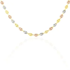 Collier Dami Maille Grain De Cafe Or Tricolore