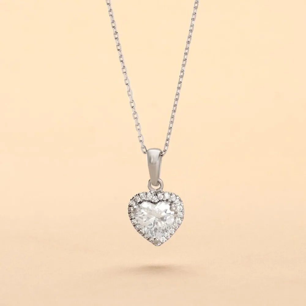 Marc Orian Colliers Cœur|Colliers > Collier Dari Or Blanc Oxyde De Zirconium