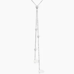 Marc Orian Colliers|Bijoux Perles > Collier De Dos Indigo Argent Perle De Culture Oxyde