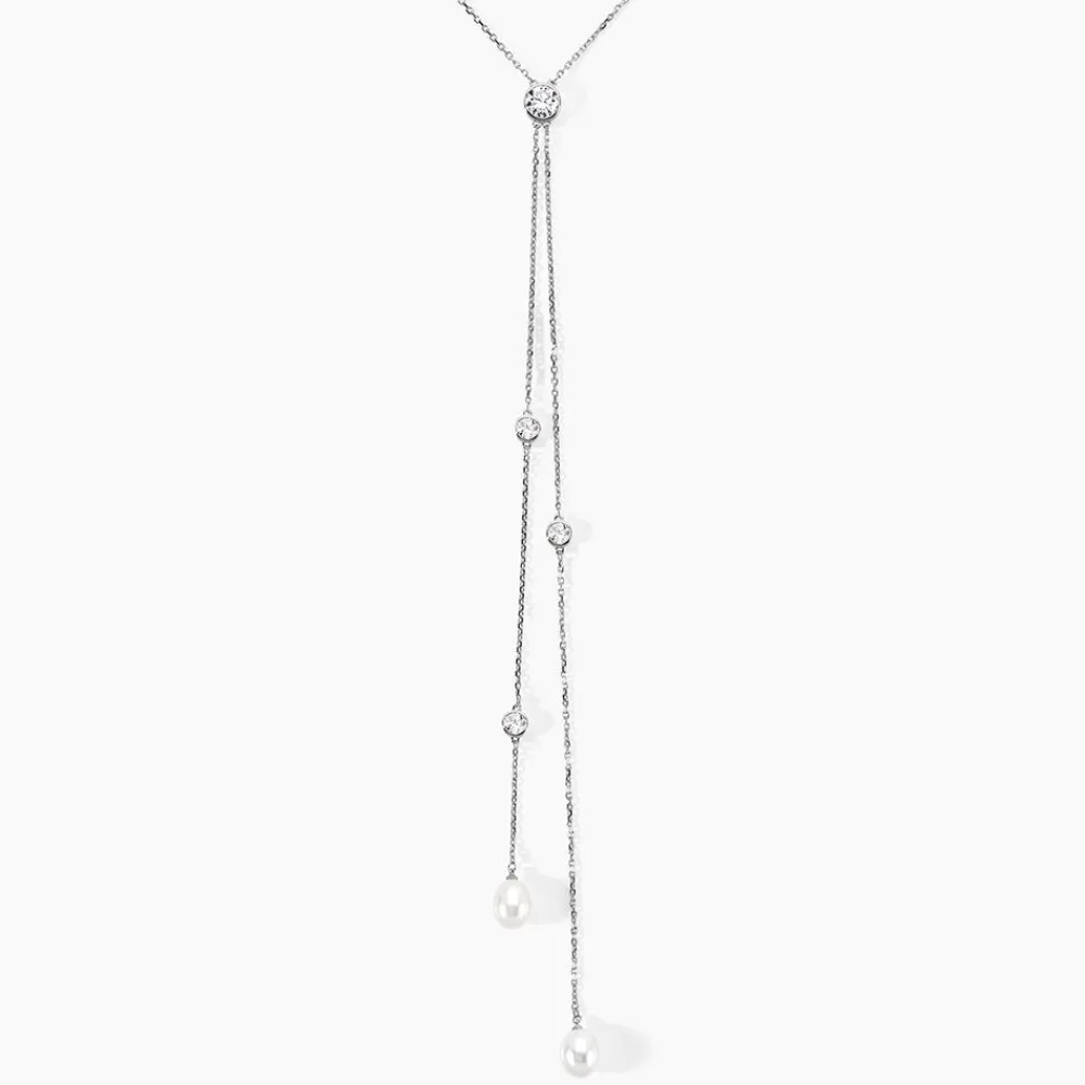 Marc Orian Colliers|Bijoux Perles > Collier De Dos Indigo Argent Perle De Culture Oxyde