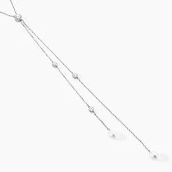 Marc Orian Colliers|Bijoux Perles > Collier De Dos Indigo Argent Perle De Culture Oxyde