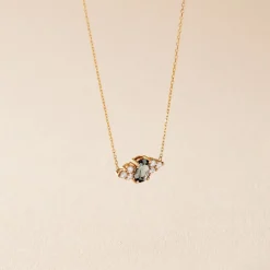 Collier Diapre Or Jaune Topaze Oxyde De Zirconium