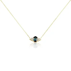 Collier Diapre Or Jaune Topaze Oxyde De Zirconium