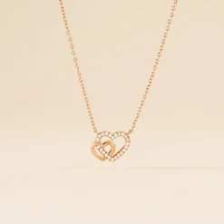 Collier Donatiane Argent Rose Oxyde De Zirconium