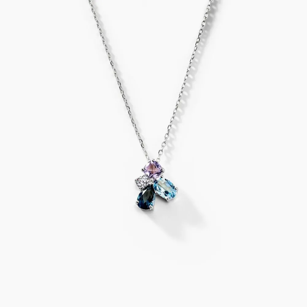 Marc Orian Colliers|Colliers Avec Pierres > Collier Doryne Or Blanc Topaze Améthyste