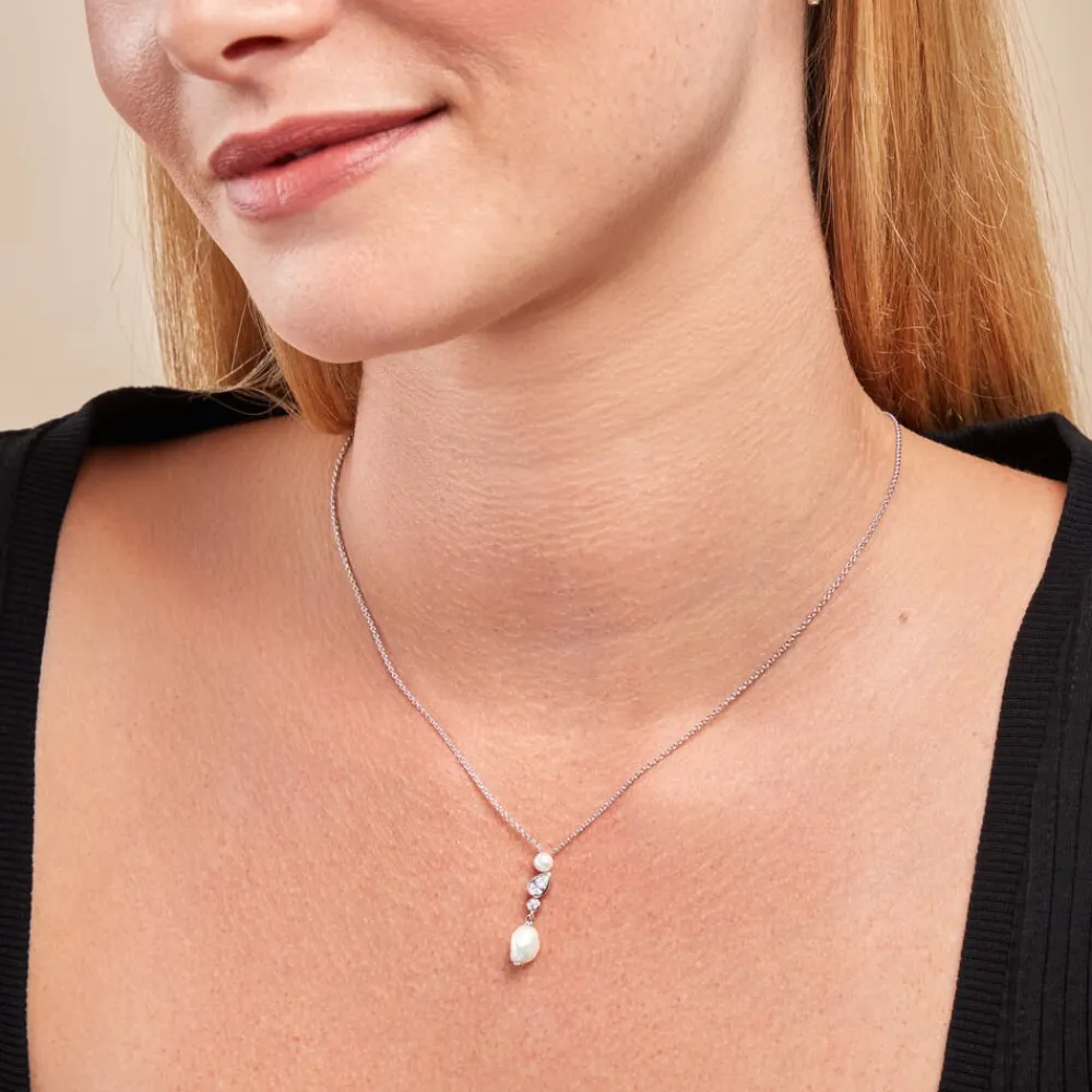 Marc Orian Colliers Fantaisie|Colliers > Collier Dua Argent Blanc Perle De Culture Oxyde De Zirconium argent blanc perle de culture nacre