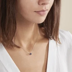 Collier Dwight Argent Blanc Oxyde De Zirconium Bleu