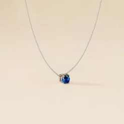 Collier Dwight Argent Blanc Oxyde De Zirconium Bleu