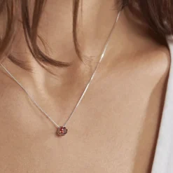 Marc Orian Colliers Fantaisie|Colliers > Collier Dwight argent blanc oxyde de zirconium rouge