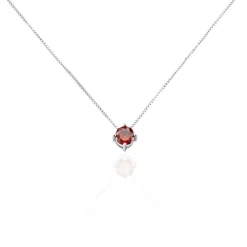 Marc Orian Colliers Fantaisie|Colliers > Collier Dwight argent blanc oxyde de zirconium rouge