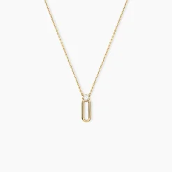 Collier Ellin Plaque Or Jaune Oxyde De Zirconium