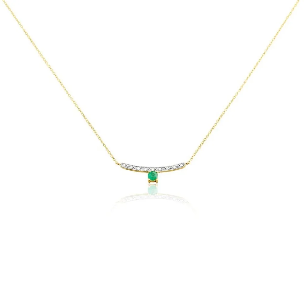 Marc Orian Colliers|Colliers Avec Pierres > Collier Emeald Is The New Black Or Jaune Emeraude Diamant