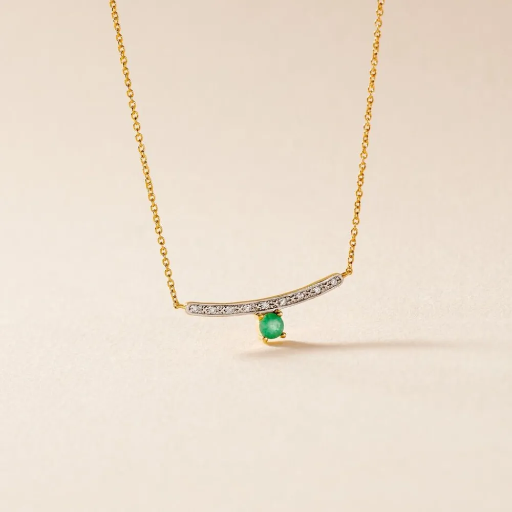 Marc Orian Colliers|Colliers Avec Pierres > Collier Emeald Is The New Black Or Jaune Emeraude Diamant