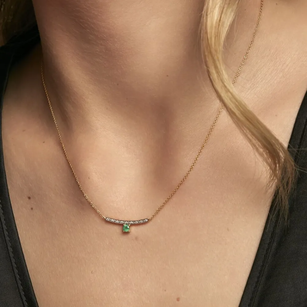 Marc Orian Colliers|Colliers Avec Pierres > Collier Emeald Is The New Black Or Jaune Emeraude Diamant
