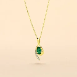 Collier Emotion Or Jaune Emeraude Diamant
