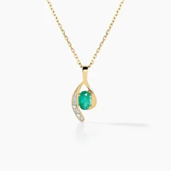 Collier Emotion Or Jaune Emeraude Diamant