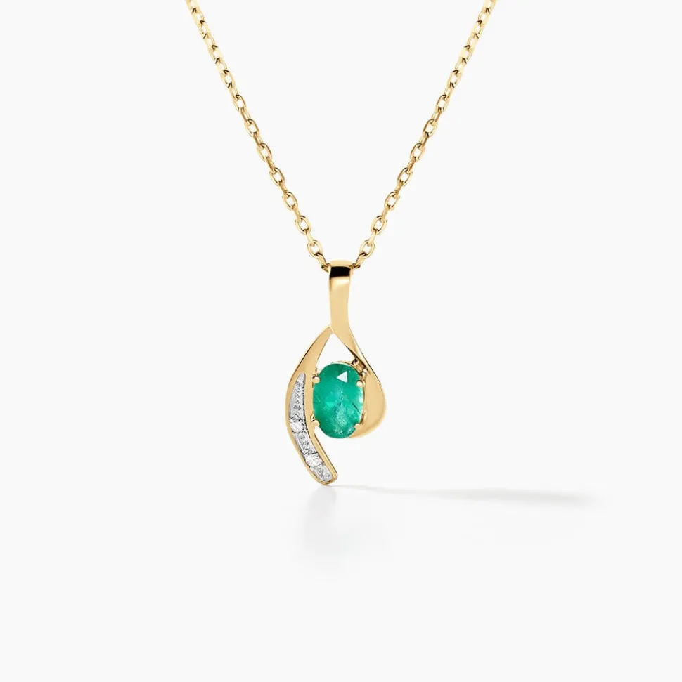 Collier Emotion Or Jaune Emeraude Diamant