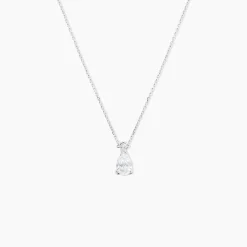 Marc Orian Colliers|Colliers Avec Pierres > Collier Enis Or Blanc Oxyde De Zirconium Et Olivine