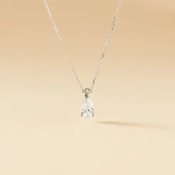 Marc Orian Colliers|Colliers Avec Pierres > Collier Enis Or Blanc Oxyde De Zirconium Et Olivine