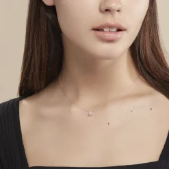 Marc Orian Colliers|Colliers Avec Pierres > Collier Enis Or Blanc Oxyde De Zirconium Et Olivine