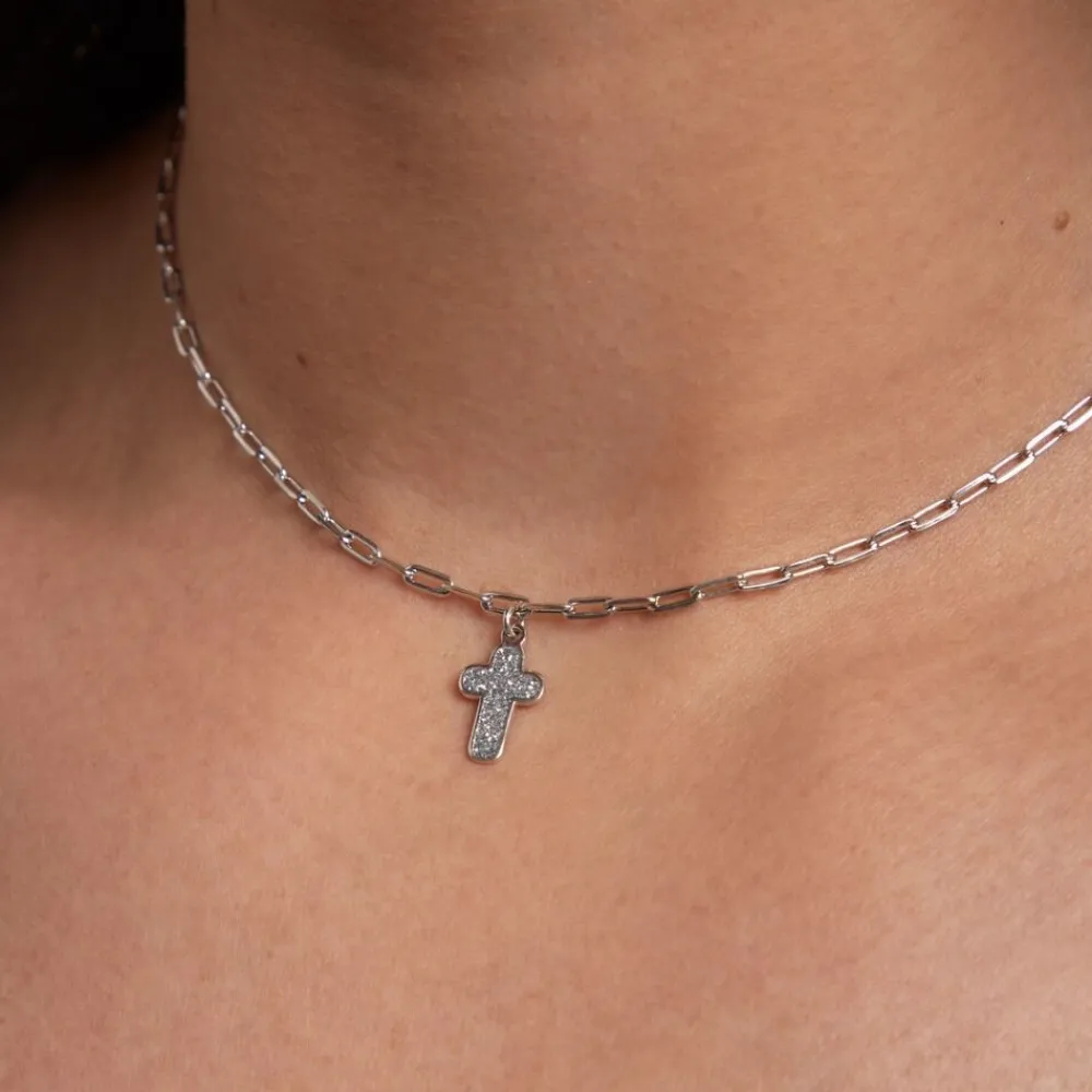Marc Orian Colliers Fantaisie|Colliers > Collier Etincelante Argent Blanc