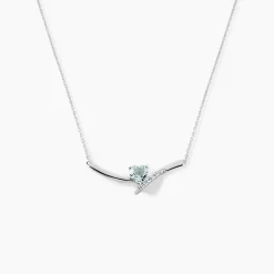 Marc Orian Colliers Cœur|Colliers > Collier Eva Or Blanc Topaze Et Oxyde De Zirconium