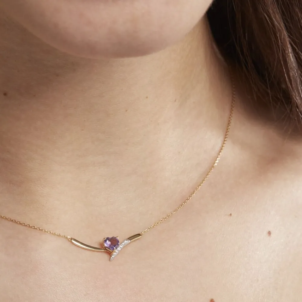 Marc Orian Colliers Cœur|Colliers > Collier Eva Or Jaune Amethyste Et Oxyde De Zirconium