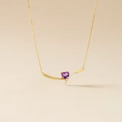 Marc Orian Colliers Cœur|Colliers > Collier Eva Or Jaune Amethyste Et Oxyde De Zirconium
