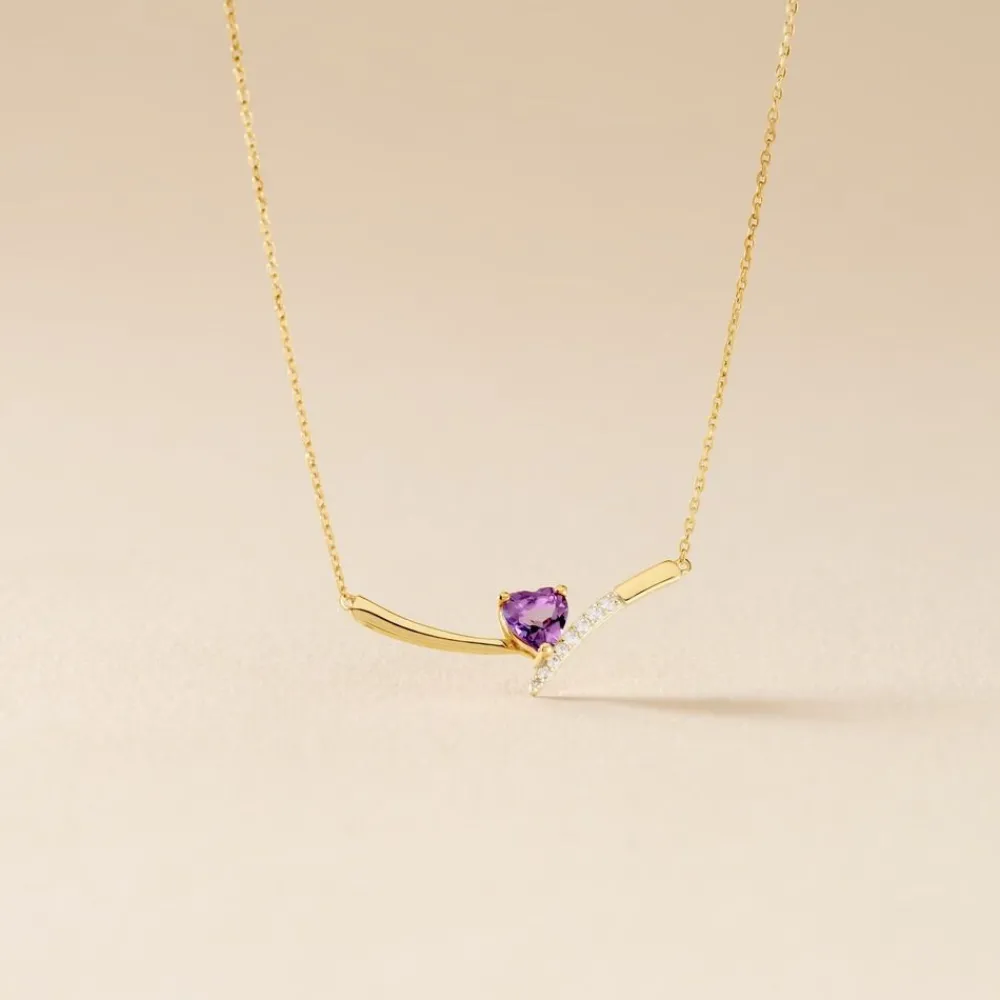 Marc Orian Colliers Cœur|Colliers > Collier Eva Or Jaune Amethyste Et Oxyde De Zirconium