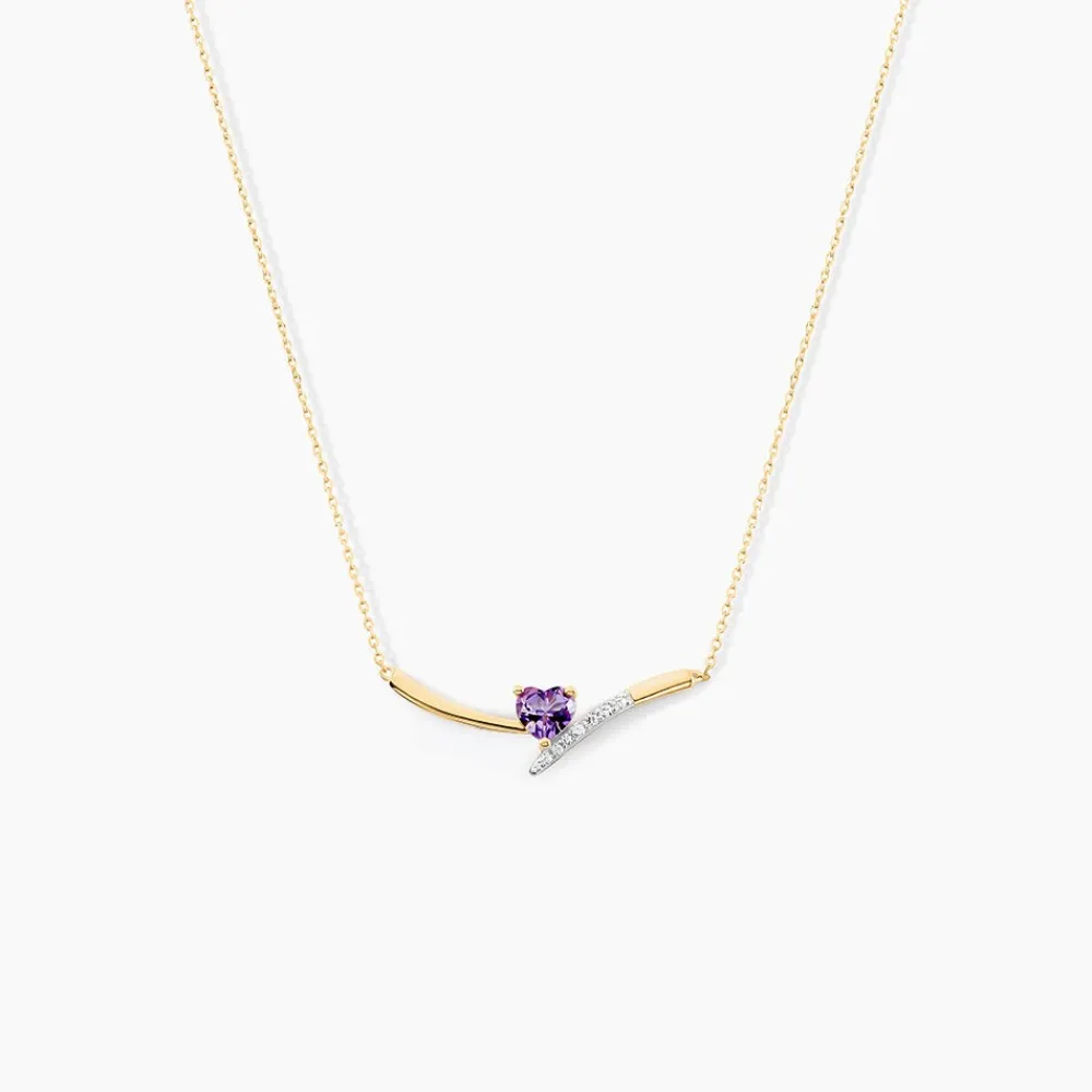 Marc Orian Colliers Cœur|Colliers > Collier Eva Or Jaune Amethyste Et Oxyde De Zirconium