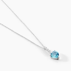 Marc Orian Colliers|Colliers Cœur > Collier Fany Or Blanc Topaze Et Oxyde De Zirconium