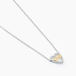 Collier Floe Or Jaune Argent Blanc Oxyde De Zirconium