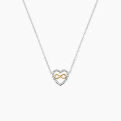 Collier Floe Or Jaune Argent Blanc Oxyde De Zirconium