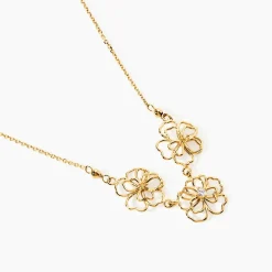 Marc Orian Colliers|Colliers Avec Pierres > Collier Floraison Dorée Or Jaune Oxyde De Zirconium