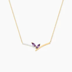 Marc Orian Colliers|Colliers Avec Pierres > Collier Florelys Or Jaune Améthyste Oxyde De Zirconium