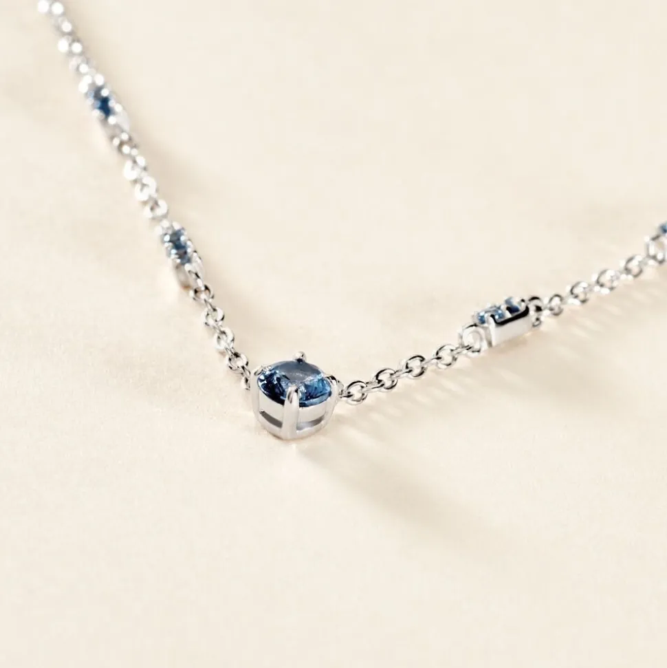 Collier Gemmie Argent Blanc Oxyde De Zirconium
