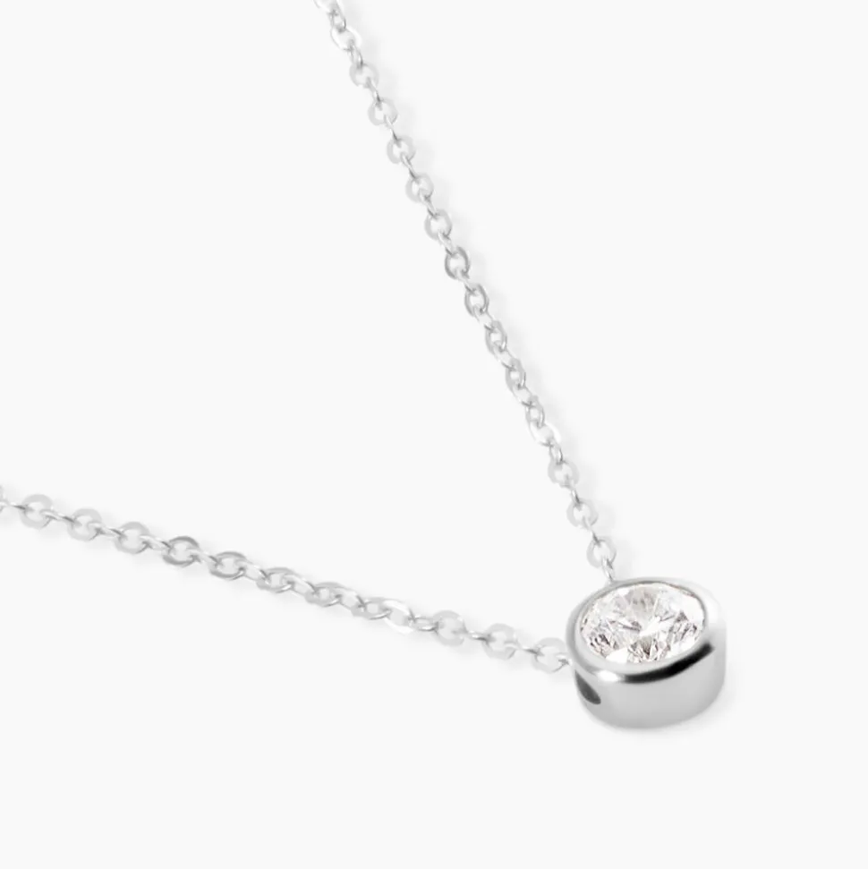 Collier Germinie Argent Blanc Oxyde De Zirconium