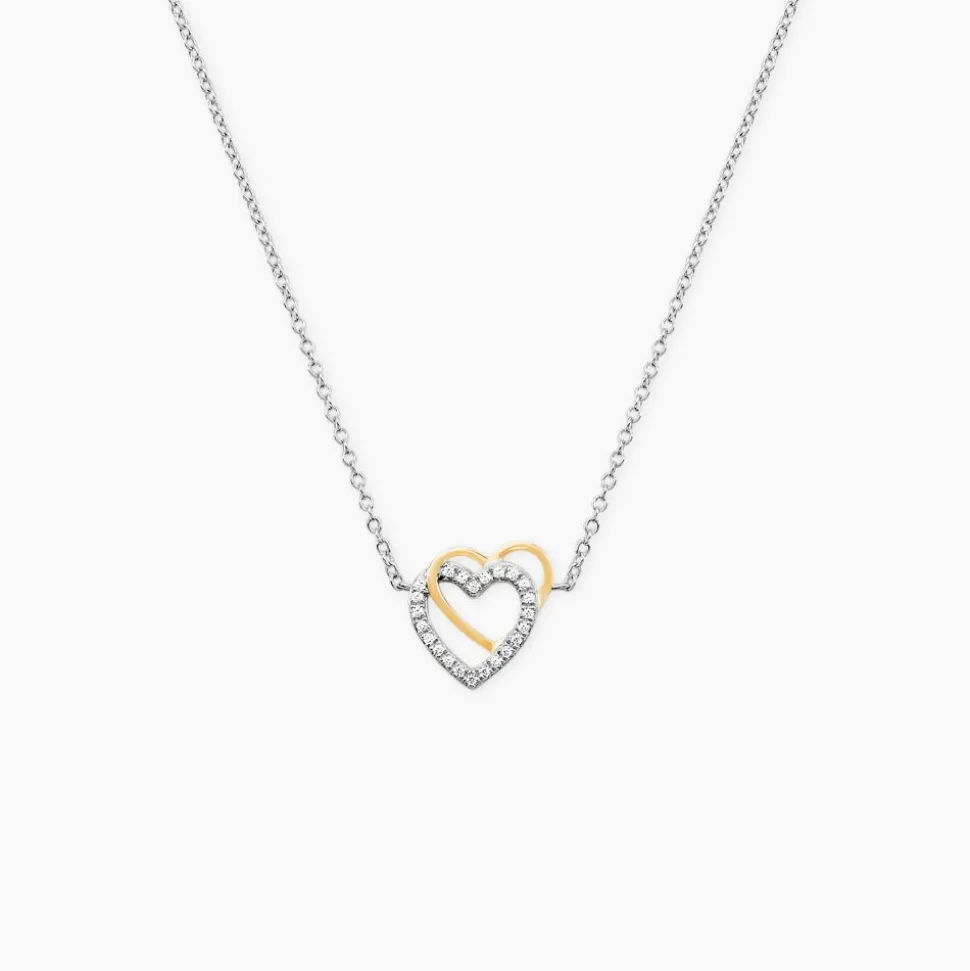 Collier Gine Or Jaune Argent Blanc Oxyde De Zirconium