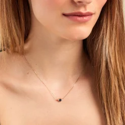 Marc Orian Colliers|Colliers Avec Pierres > Collier Glykeria Or Jaune Saphir Diamant