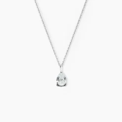 Collier Goutte Or Blanc Oxyde De Zirconium