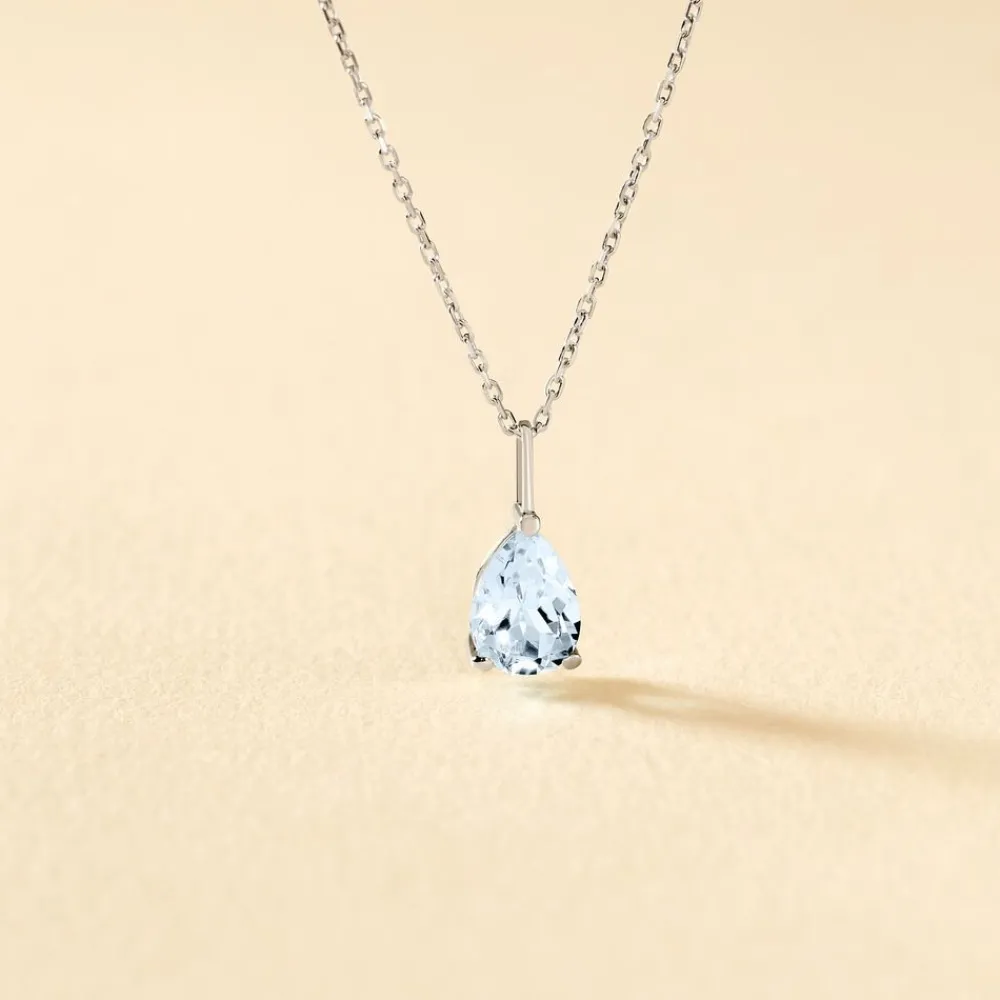 Marc Orian Colliers|Colliers Avec Pierres > Collier Goutte Or Blanc Topaze