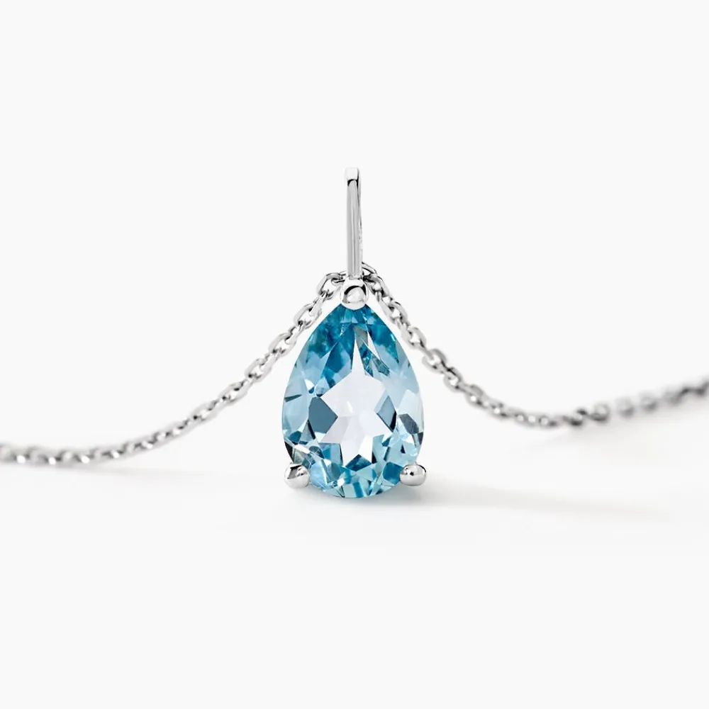 Marc Orian Colliers|Colliers Avec Pierres > Collier Goutte Or Blanc Topaze