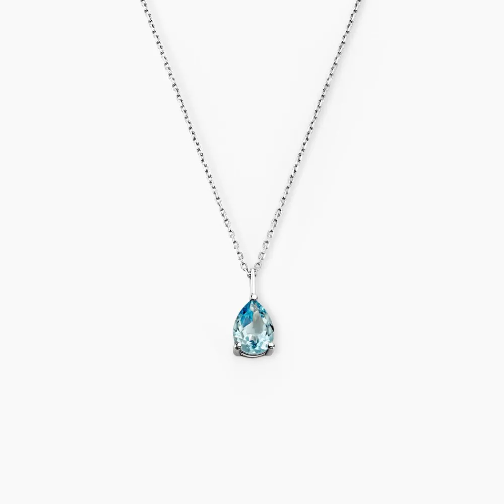 Marc Orian Colliers|Colliers Avec Pierres > Collier Goutte Or Blanc Topaze