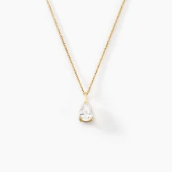 Collier Goutte Or Jaune Oxyde De Zirconium