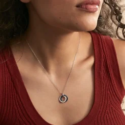 Marc Orian Colliers|Colliers Avec Pierres > Collier Grizzel Argent Céramique Oxyde argent blanc céramique bleue