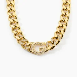 GUESS BIJOUX Colliers|Colliers Avec Pierres > Collier Guess G Crystal Acier Jaune Oxyde De Zirconium