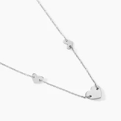 Marc Orian Colliers Fantaisie|Colliers > Collier Hearten Argent Blanc