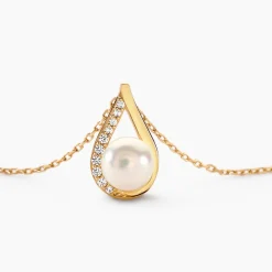 Marc Orian Parures De Mariage|Colliers > Collier Helin Or Jaune Perle De Culture Et Oxyde De Zirconium