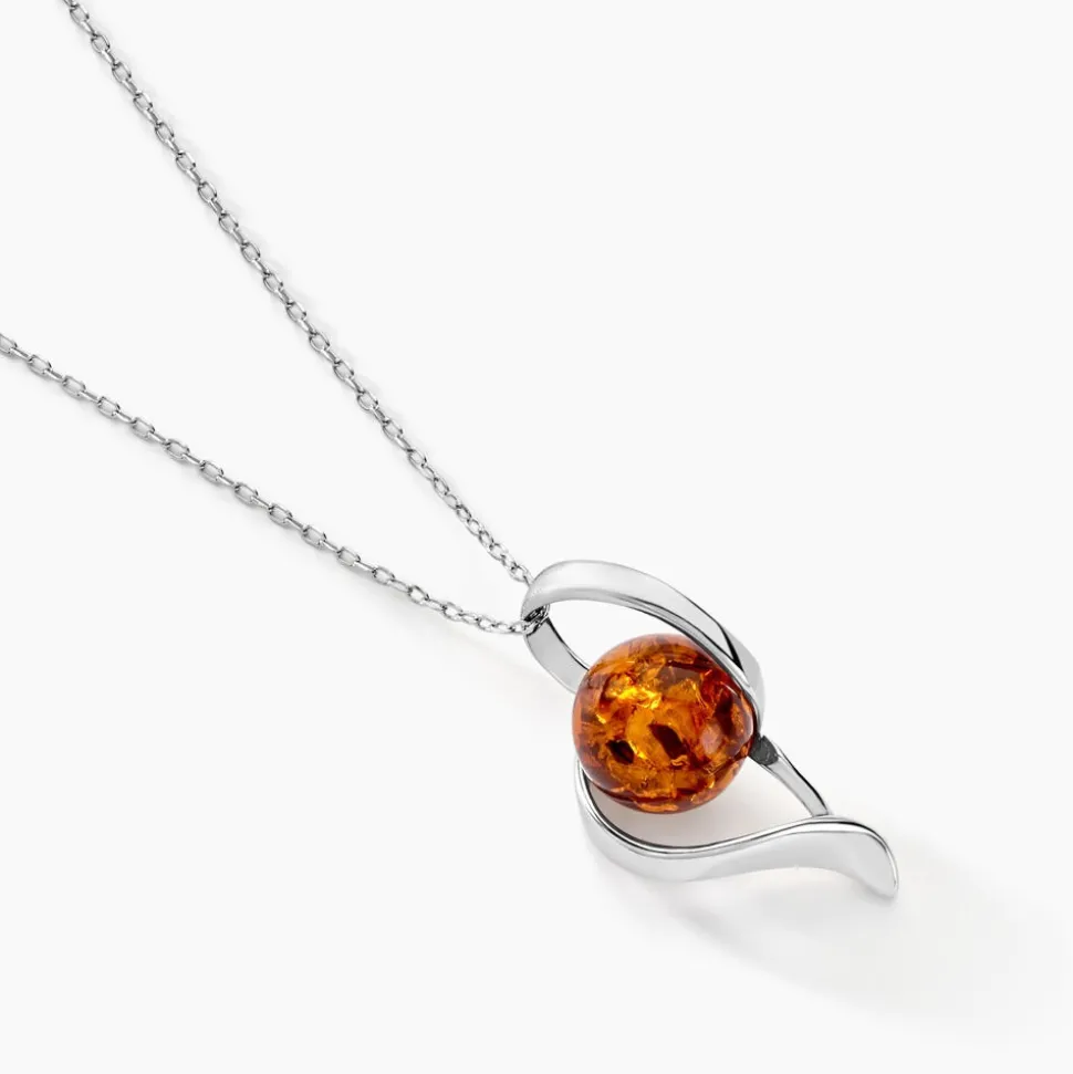 Collier Hilarionne Argent Blanc Ambre